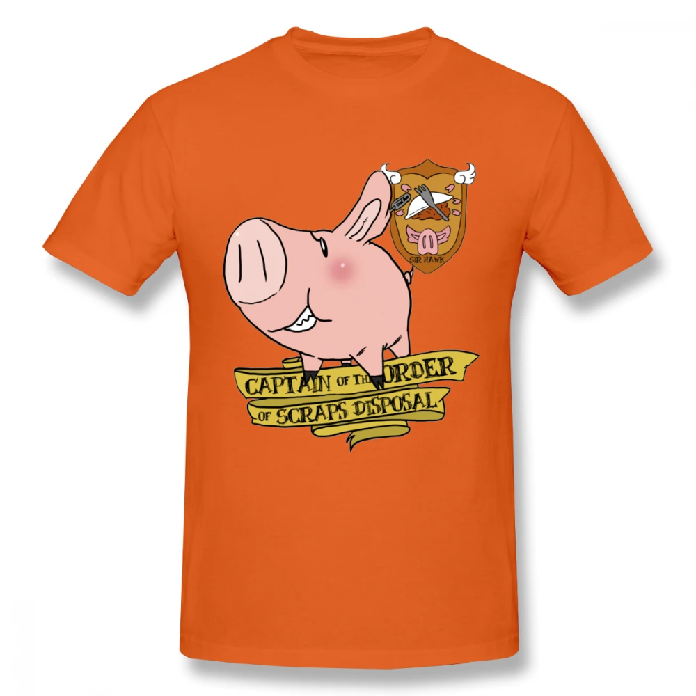 Оранжевый Seven Deadly Sins Sir Pig Hawk капитан утилизации футболки мужские качественные футболки для отдыха круглый воротник S-6XL футболка - Цвет: Оранжевый