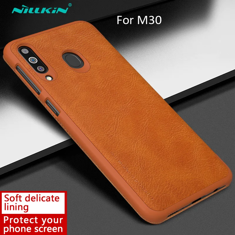 Кожаный чехол книжка Nillkin Qin для Samsung Galaxy M20 M30 A30 A50 A70 M10 A40 A10 A60 A20 A20e|Чехлы-книжки| |