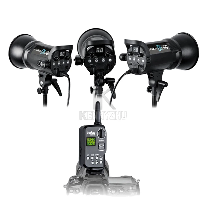 От DHL 110 В/220 В Godox DE300 900 Вт/3x300WS студисветильник ная Вспышка Комплект