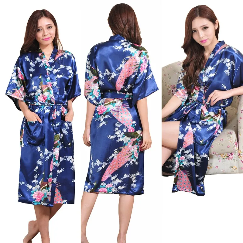 L1686 горячее цветочное свадебное платье однотонный халат Атласный Женский кимоно