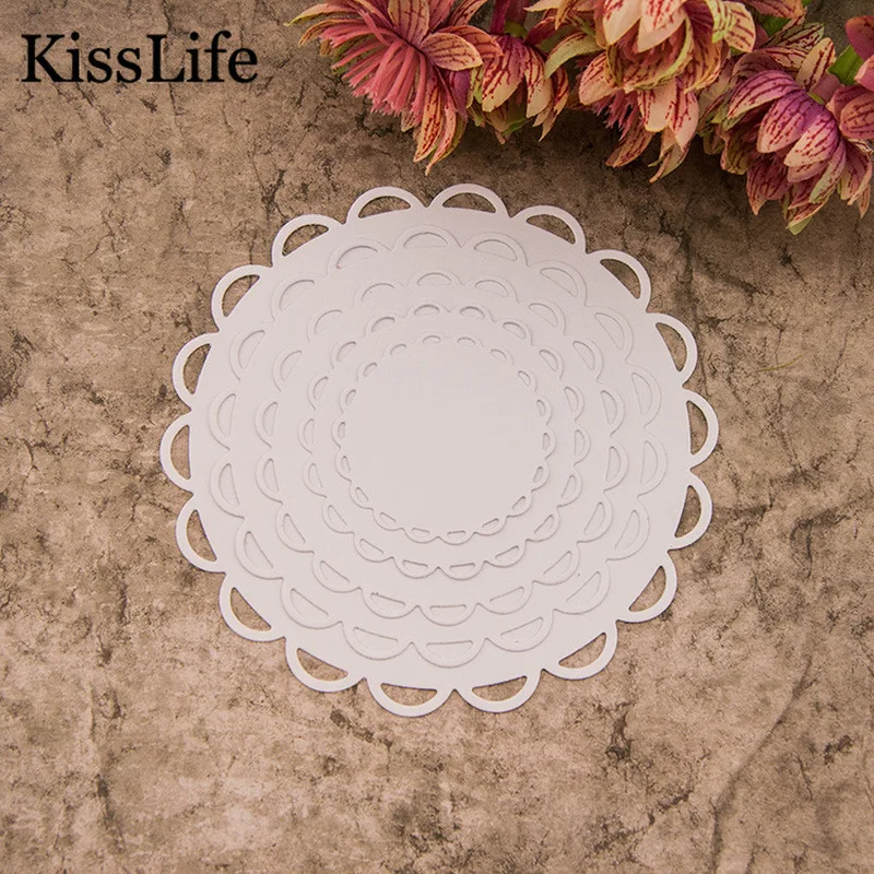 5 шт./лот новинка Круглый Круг цветок металлическая резка карта альбом Alinacrafts