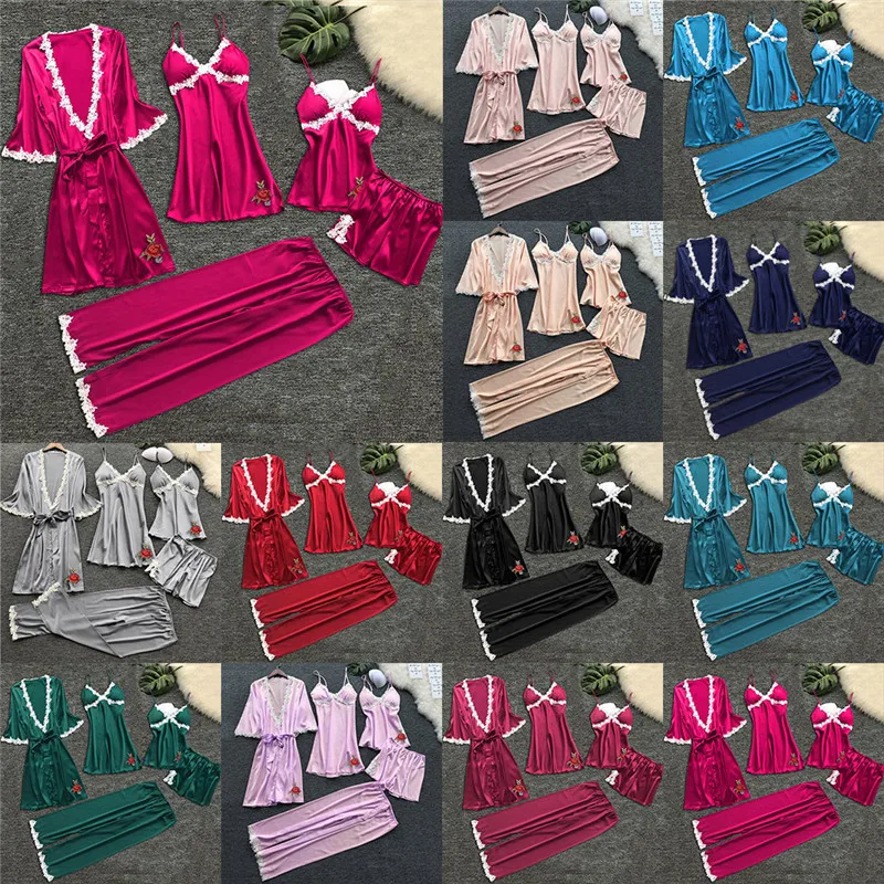5PC Suit Women Sexy Nightwear Underwear Babydoll Sleepwear Dress 5PC Suit