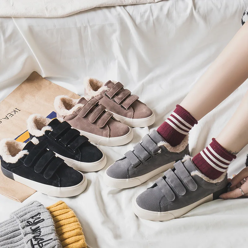 Новая плюшевая зимняя обувь теплая женская Школьная для студентов женские
