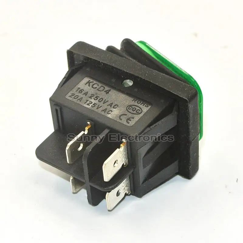 1X зеленый RLEIL RL2 (P) Водонепроницаемый Автомобильный кулисный переключатель IP65