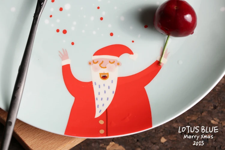 8-дюймовая Рождественская тарелка декоративные блюда тарелки из костяного