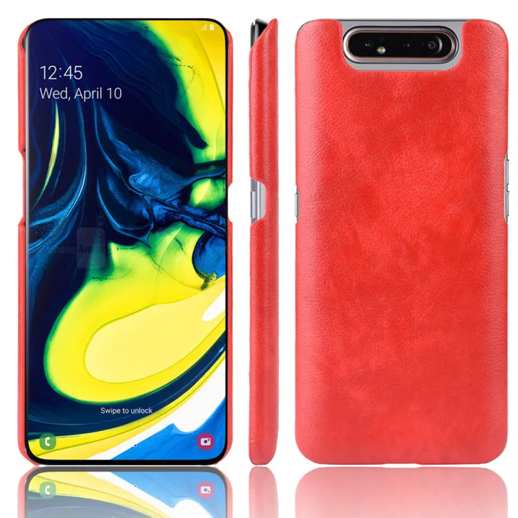 red Для samsung Galaxy A80/A90 чехол из искусственной кожи Кожа с рисунком Litchi жесткий чехол для samsung Galaxy A80 A 80 SM-A805F/DS чехол для телефона - Цвет: red