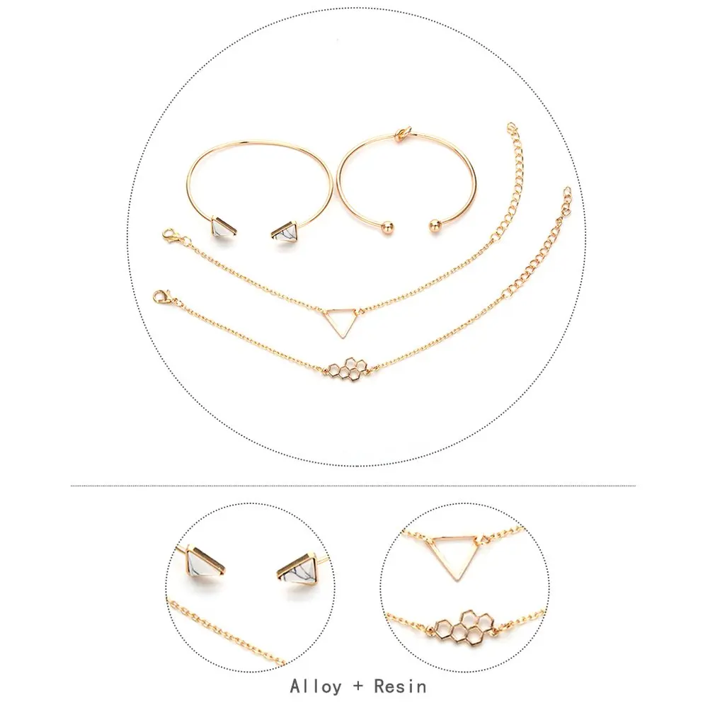 Универсальный комплект женских браслетов 4 в 1 для девушек браслеты с цепочкой