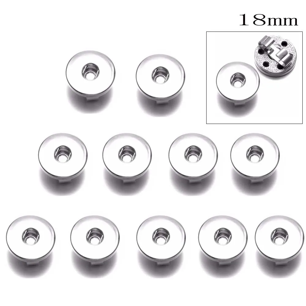 0010-18mm 12 шт./лот, базовая кнопка, 12 мм/18 мм, металлическая кнопка для рукоделия, аксессуары для рукоделия, кнопка, база для оснастки, браслет, ожерелье, ювелирное изделие - Цвет: 0010-18mm