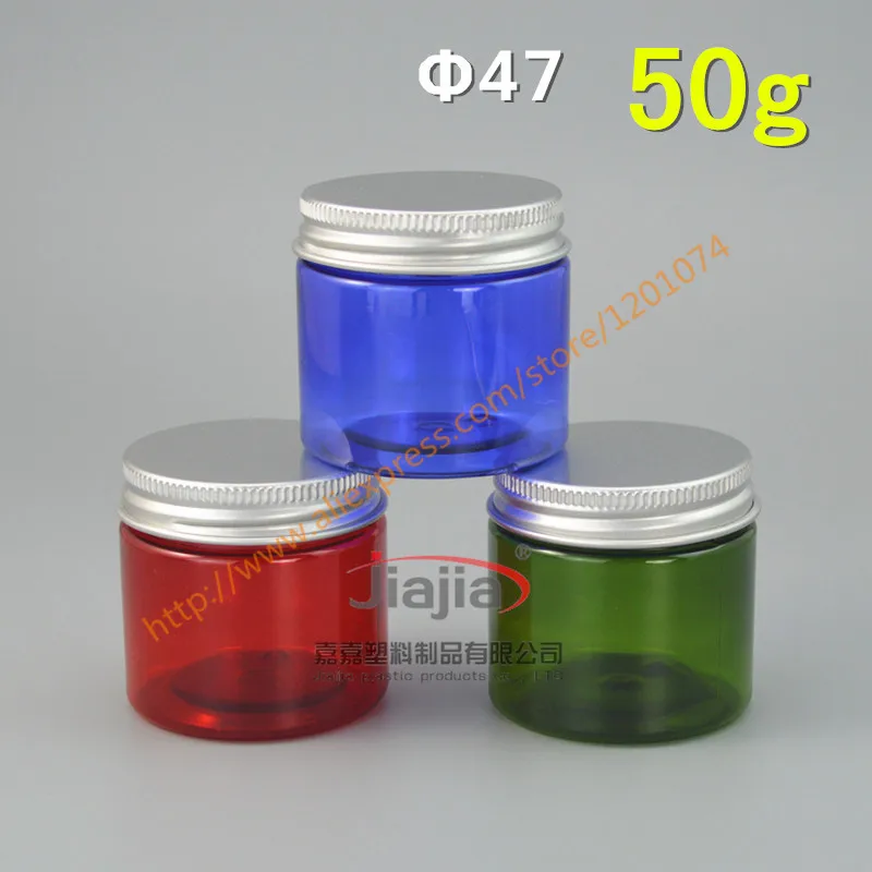 50 г зеленый/красный/синий ПЭТ пустые для косметического крема банка с