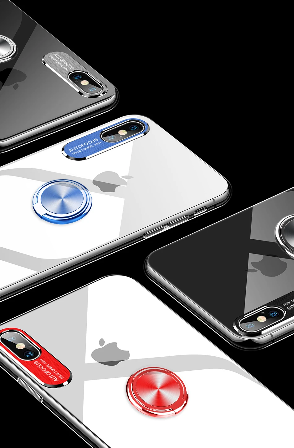 IHaitun Роскошный чехол для глаз для iPhone XS Чехлы для MAX XR кольцо держатель объектив протектор прозрачная задняя крышка для iPhone X 10 7 8 телефон