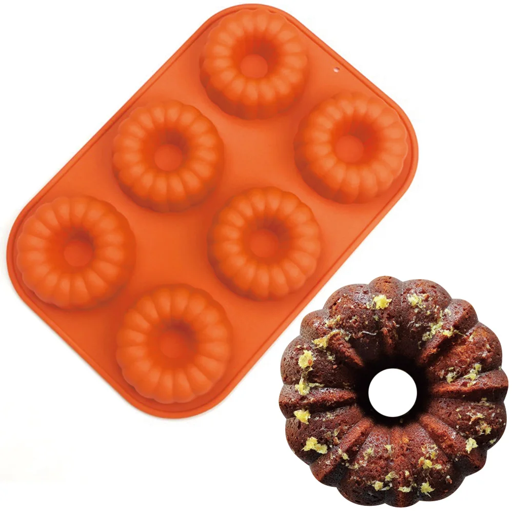 Силиконовая форма для торта с 6 ячейками в виде тыквы антипригарная силиконовая