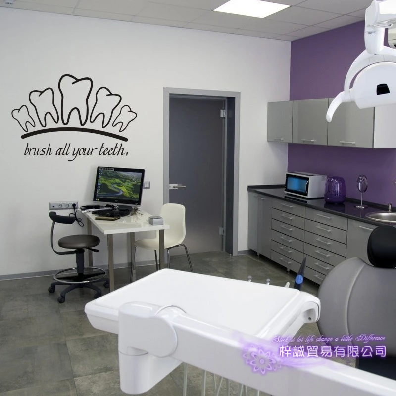 

Tooth Brushing Teeth Sticker Dental Clinic Dentistry Decal Bathroom Poster Vinyl Art Wall Decals Pegatina Decor Mural