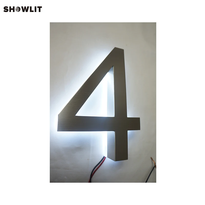 Высокие матовые наружные буквы с подсветкой 8 дюймов из нержавеющей стали и