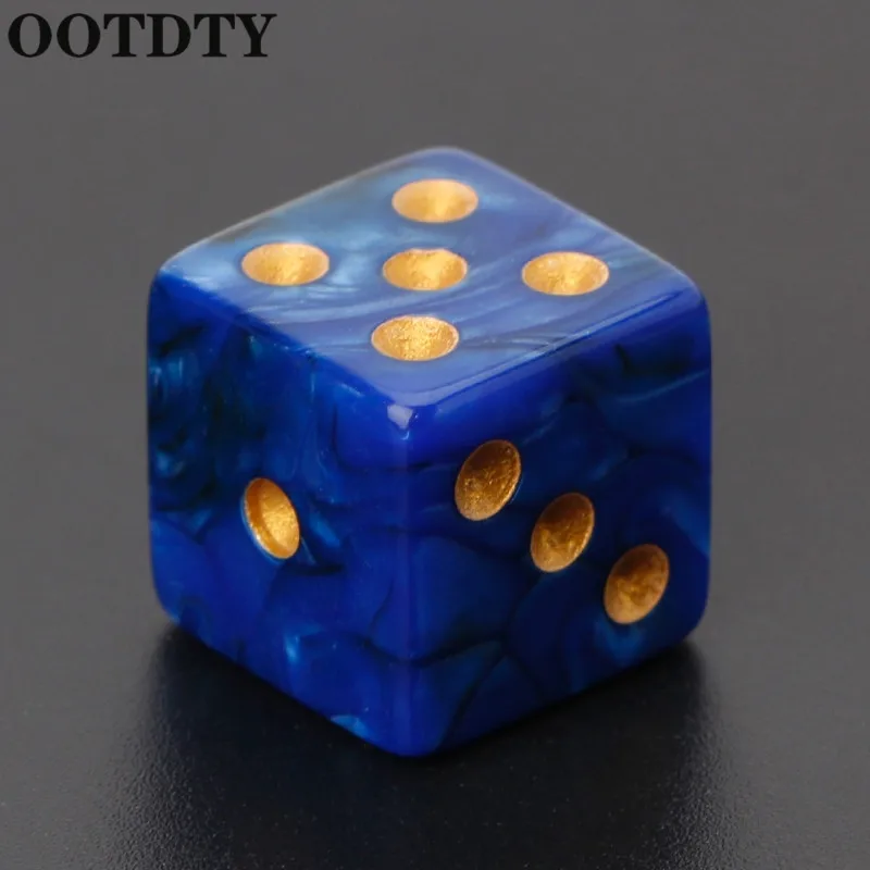 

OOTDTY 10pcs 15mm Multicolor Acrylic Cube Dice Beads Six Sides Portable Table Games Toy Dices Beads