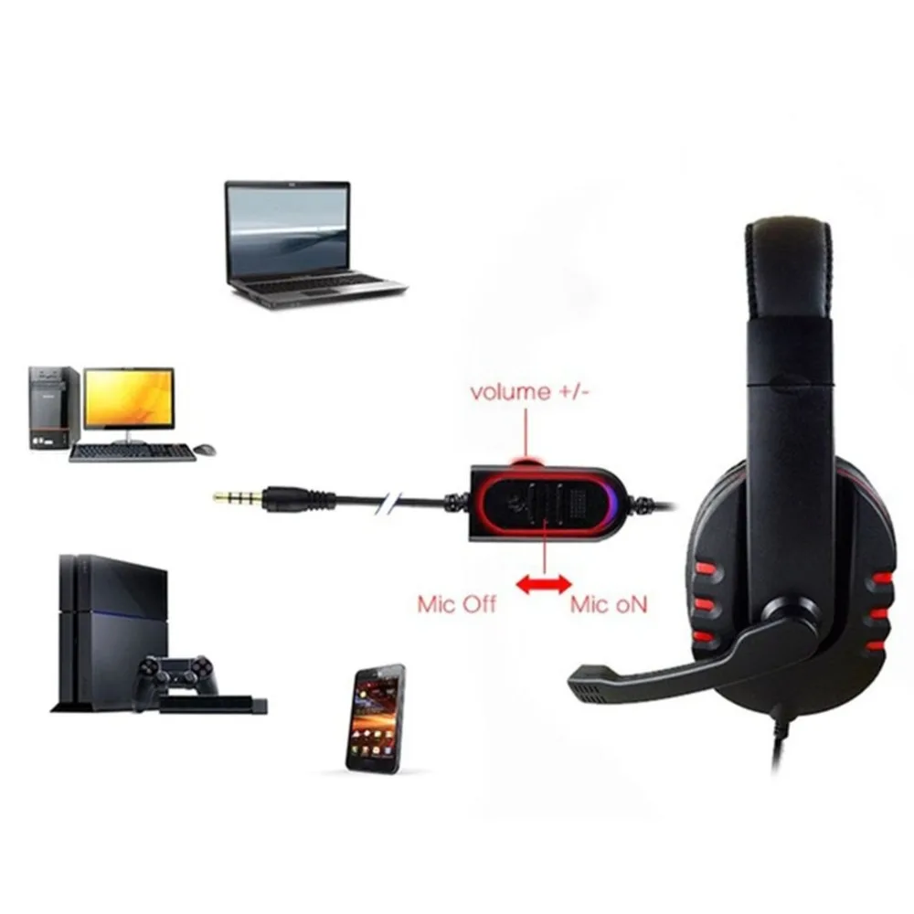 Gaming Headset Stereo Surround Headphone 3.5mm Wired Mic For PS4 Laptop For Xbox one Gamer Headphone