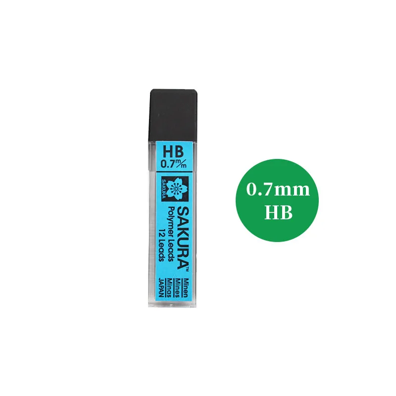 HB Leads 0.7mm Sakura механический карандаш 0,3 0,5 0,7 0,9 мм автоматический сварочный аппарат разработки карандаши ластик эскизов иллюстрации написания школьных принадлежностей - Цвет: HB Leads 0.7mm