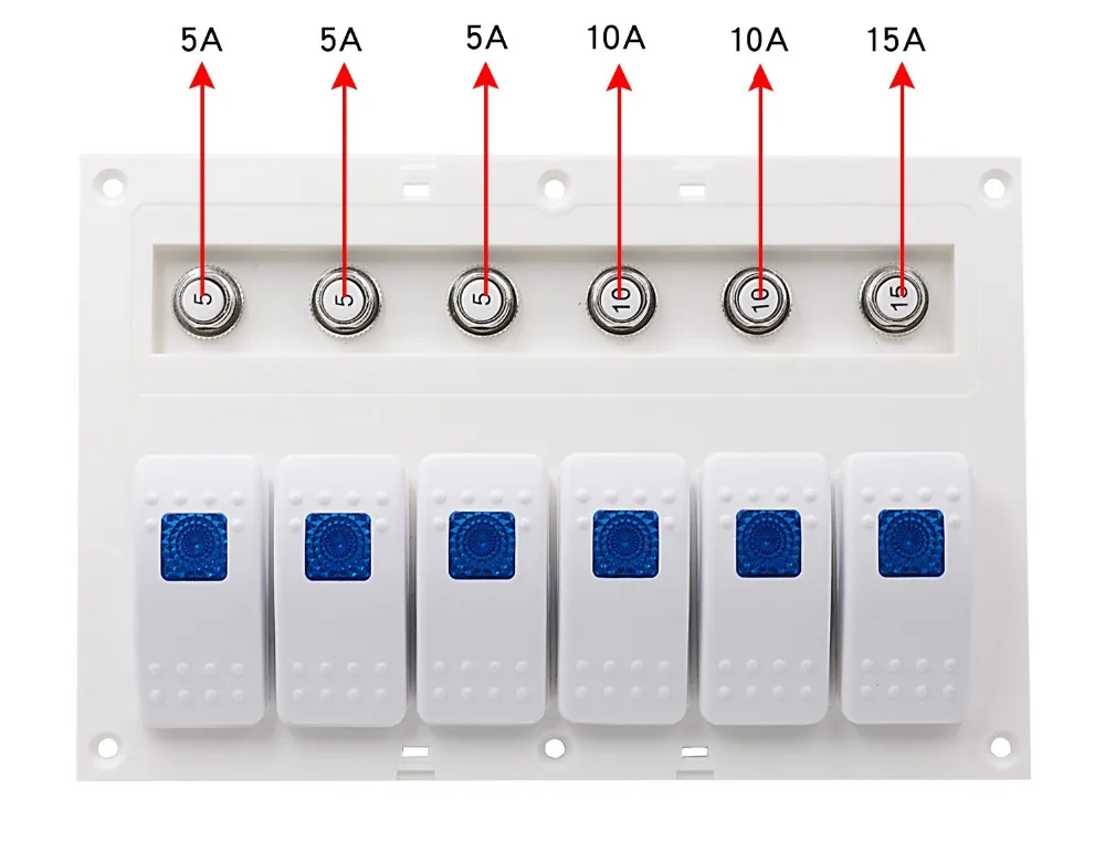 Панельные переключатели 6 комплектов DC12/24 V 3PIN водонепроницаемый кулисный переключатель панели автоматические выключатели для лодки морской RV автомобиль-Стайлинг