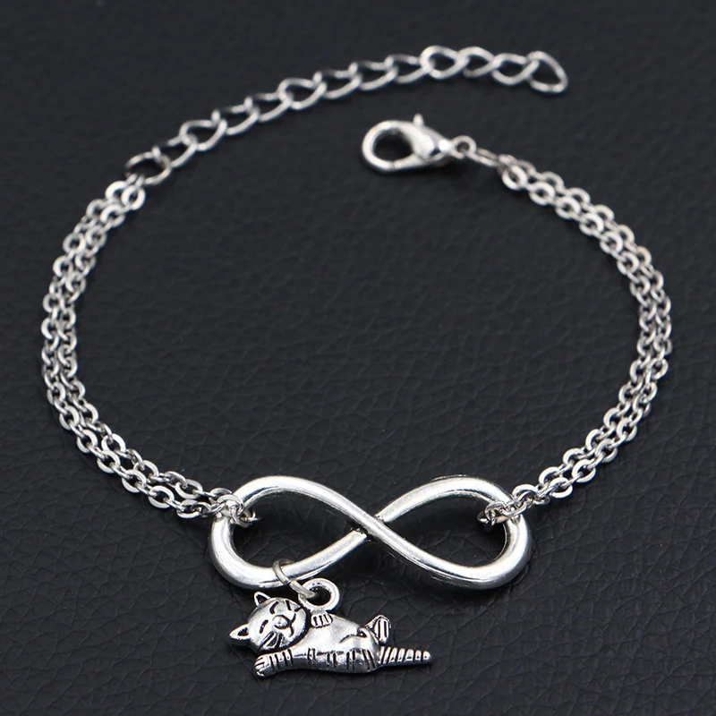 Новинка 2020 браслеты с подвесками в виде счастливого летающего кота цепочка из