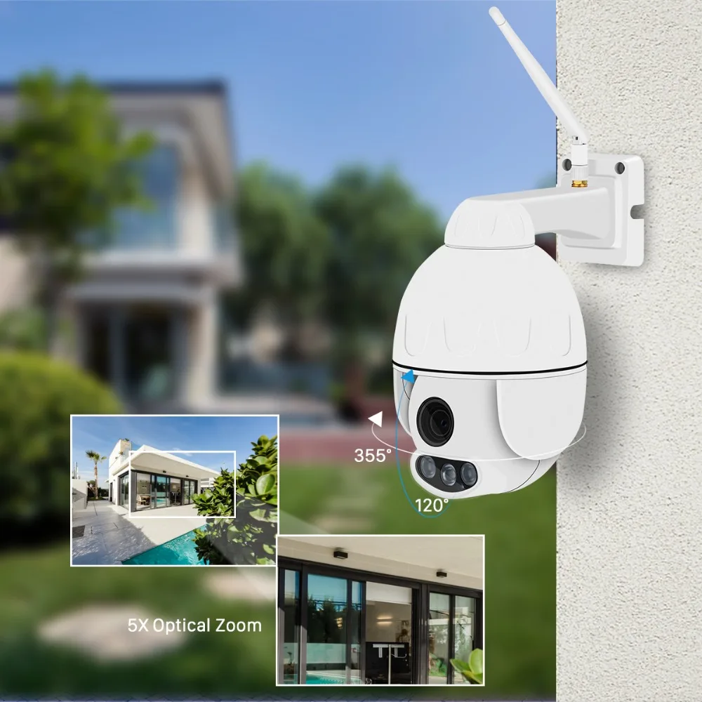 IP камера BESDER PTZ с 5 кратным увеличением и автофокусом Wi Fi 1080p|Камеры