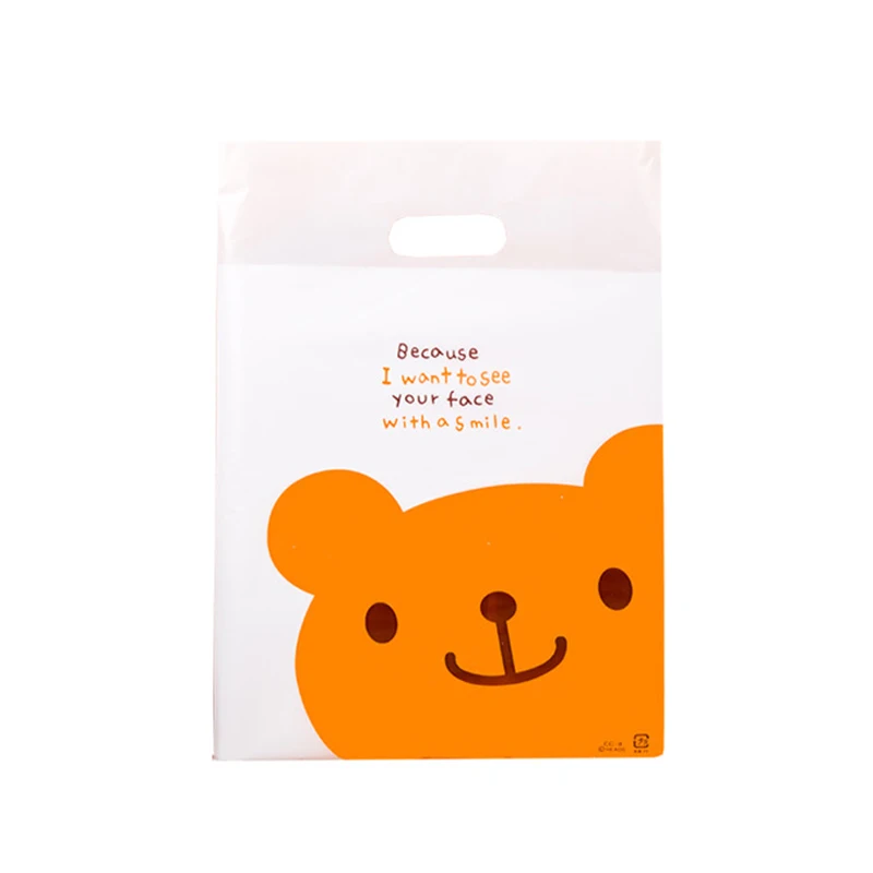 50PCS / LOT More Pattern Plastic Bag With Handles Wedding Gift Thick Boutique Shopping Packaging Handle | Багаж и сумки