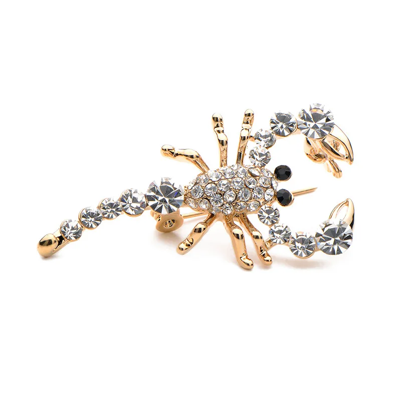 Inokeey полный горный хрусталь броши в виде скорпиона для женщин и сплава животных