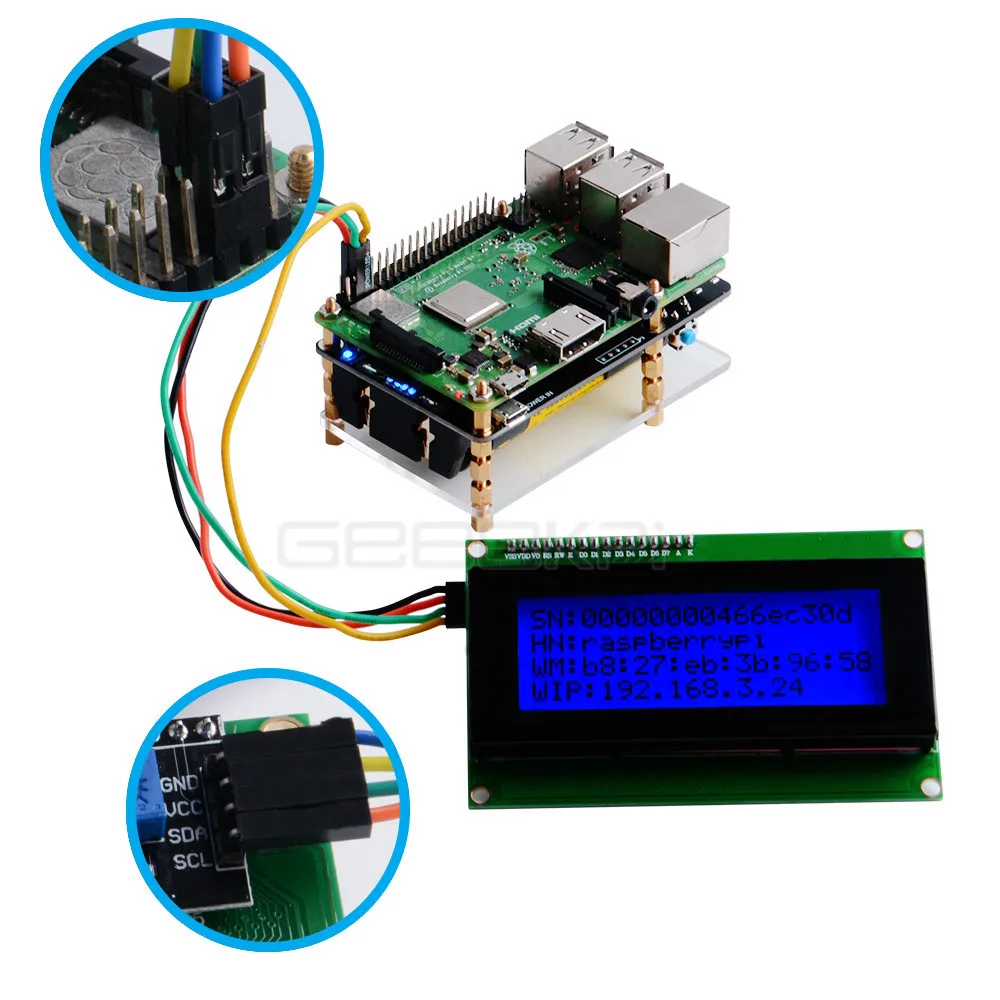 GeeekPi оригинал! ЖК модуль IIC/I2C 2004 с 20x4 символами поддержка протокола I2C для Raspberry Pi /