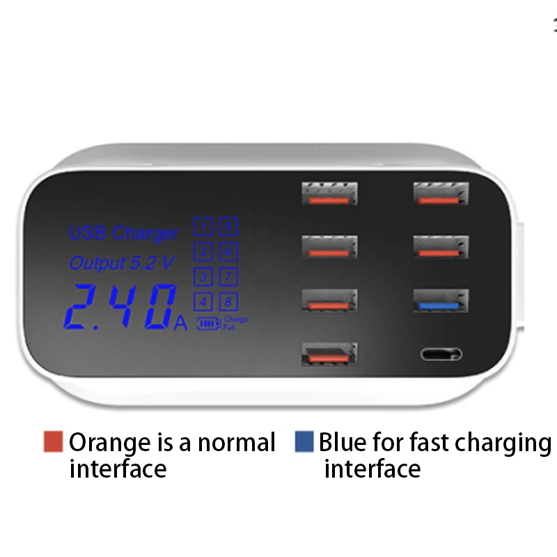 8 портов настенный usb-хаб зарядное устройство адаптер 8A несколько USB зарядное устройство для мобильного телефона светодиодный настольный usb зарядная станция база EU US UK Plug