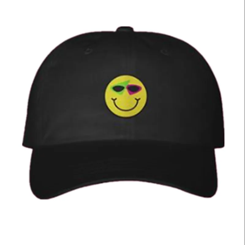 Дропшиппинг Рой пёрди смайлик Snapback кепка хлопок бейсбольная кепка для мужчин женщин регулируемая хип хоп шляпа папы костяная Garros Casquette - Цвет: Черный