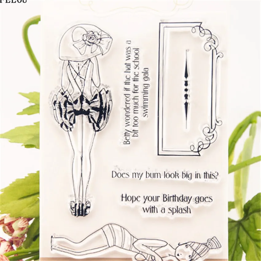 PANFELOU летняя девочка прозрачные силиконовые резиновые штампы мультфильм для