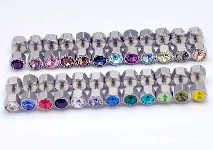 

Мужские серьги с двойным кристаллом, 6 мм, 24 цвета, 240 шт.