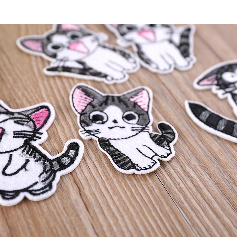 PGY Cartoon Cat Sew Patches Chi's Movie Stars Patch Iron On For Clothing Child clothes Coat Diy Ironing Stickers H | Дом и сад