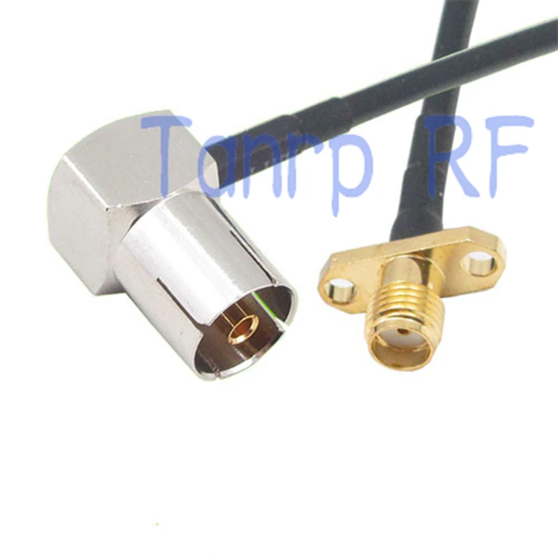 6 дюймов ТВ гнездо прямоугольный 90 градусов к гнезду SMA с 2 отверстиями панельный