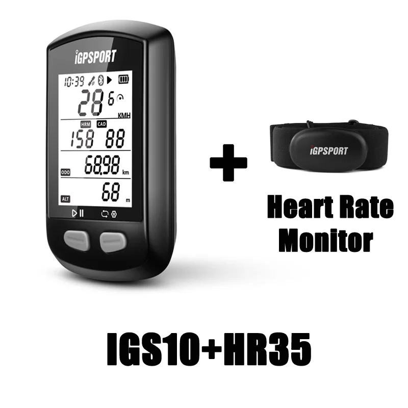 igs10HR35 Полнофункциональный высокочувствительный gps велосипедный компьютер iGS10 Спидометр I gps ORT gps MTB дорожный водонепроницаемый беспроводной Vdo велосипедный - Цвет: igs10HR35