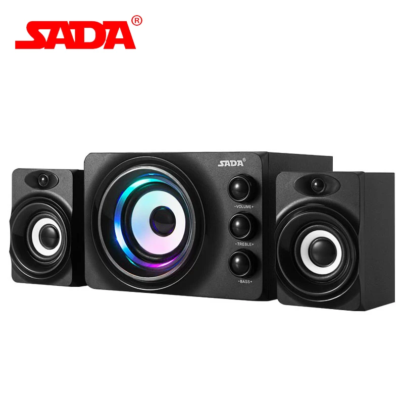 SADA Q2 Bluetooth светодиодный мигающий свет стерео бас компьютер USB динамик ПК
