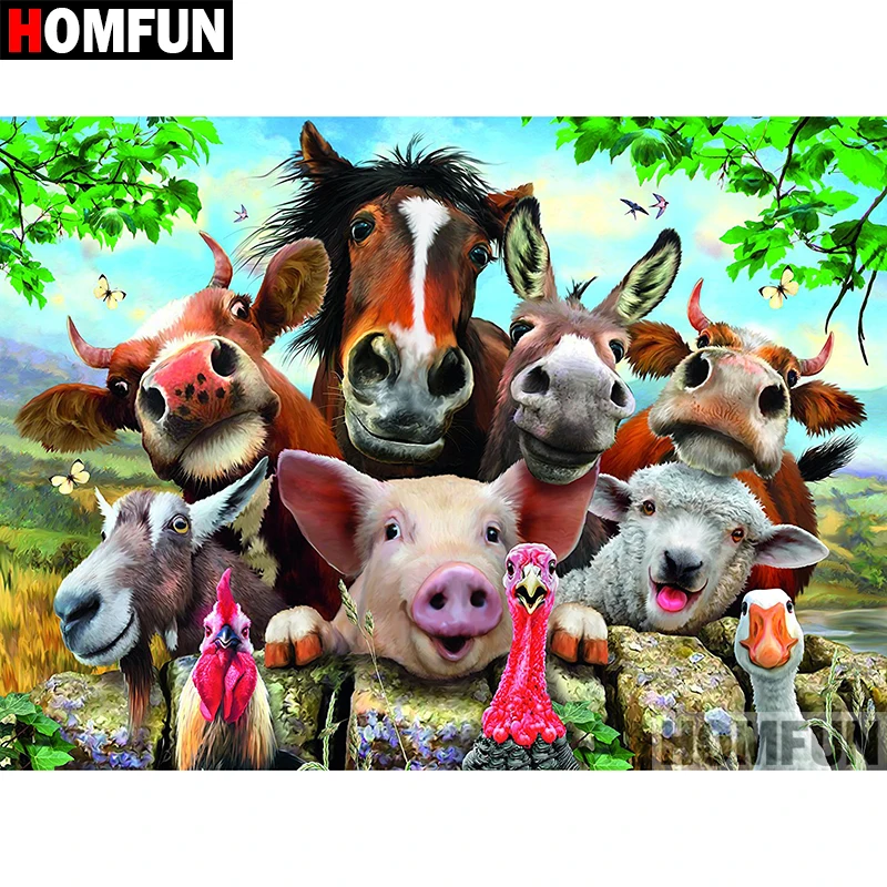 Алмазная 5d-картина HOMFUN сделай сам вышивка крестиком прямоугольная/круглая