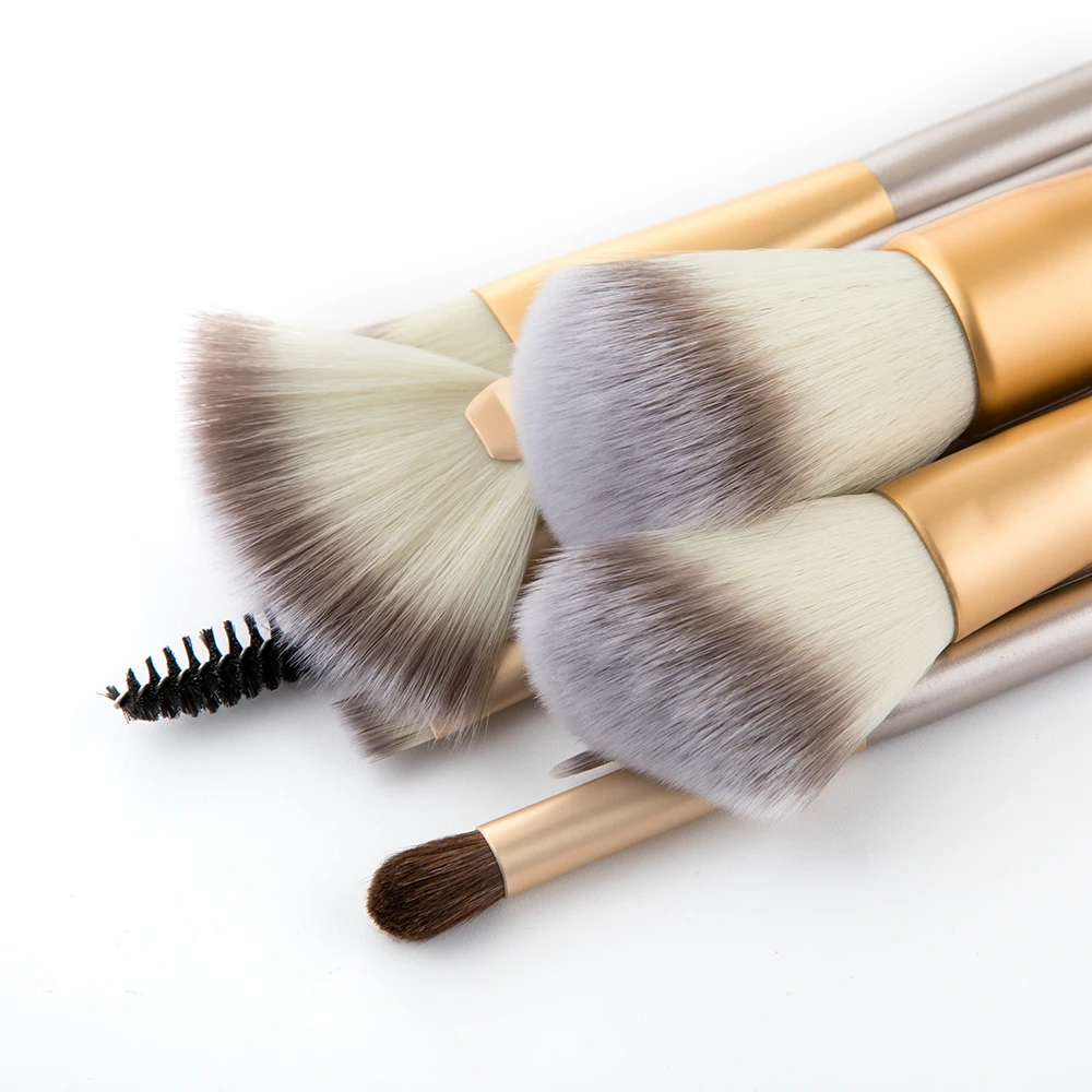 RANCAI 12 шт набор кистей для макияжа crochas maquillaje зеленый большой свободный порошок