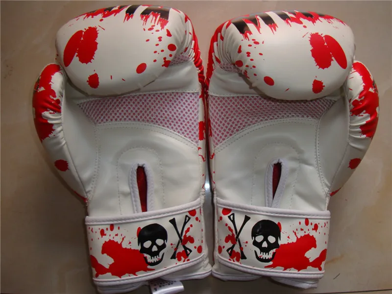 Luvas Box Red 10 унц. Череп Taekwondo Kungfu Muay Thai Mitts мужские женские перчатки для бокса