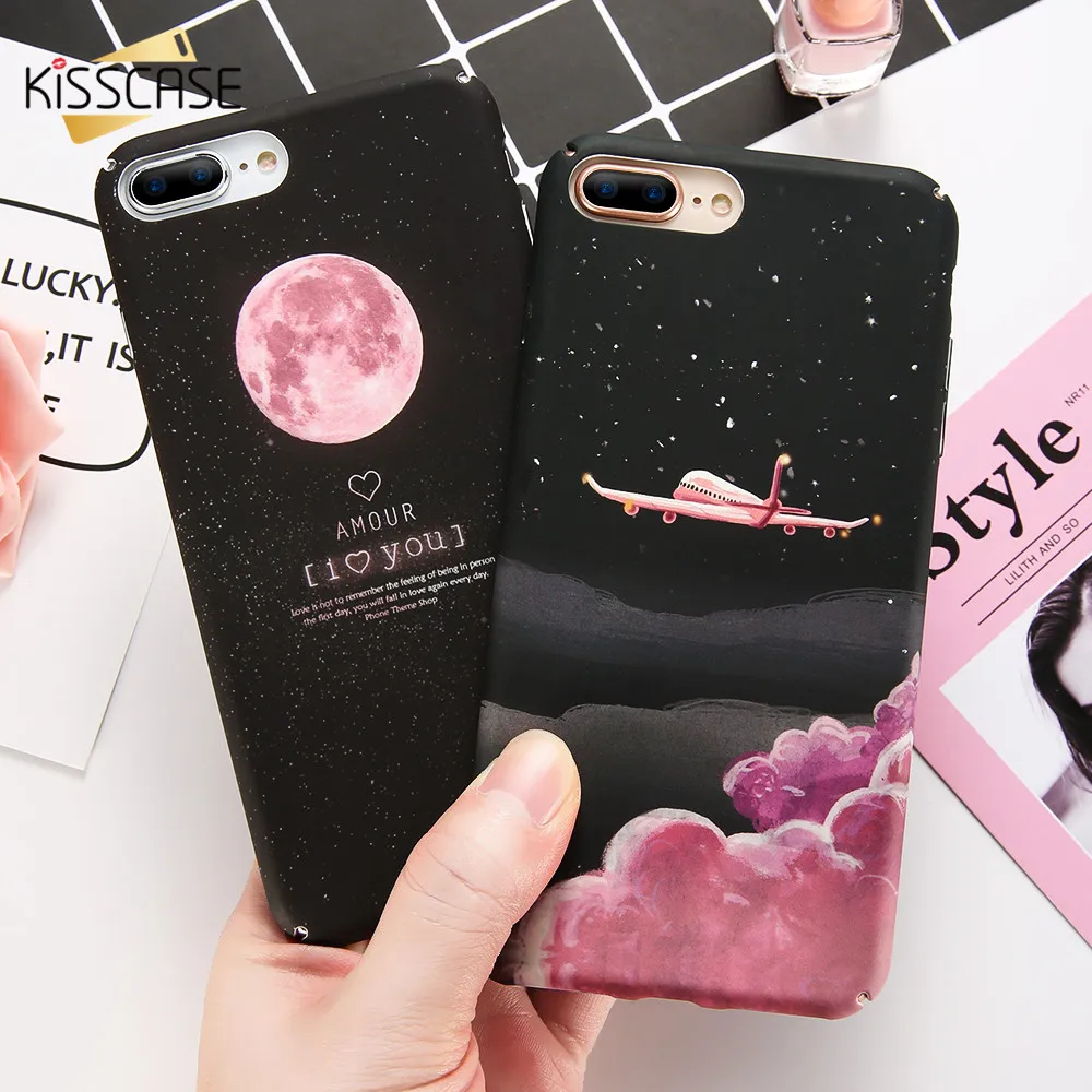 KISSCASE чехол для iPhone 5S Se 7 8 плюс Звездная ночь Жесткий ПК XR XS Max X/iPhone 6 S Plus/6 Plus/iPhone S/5S