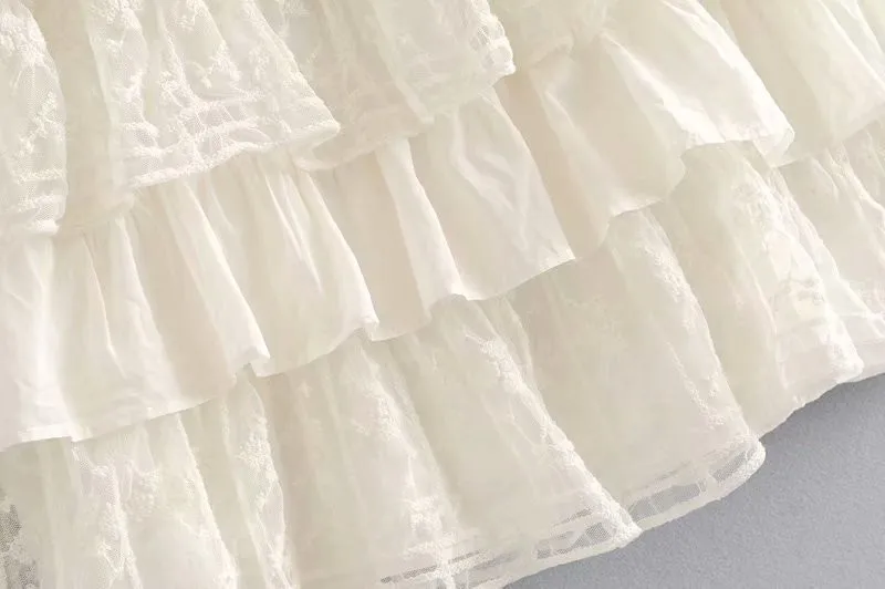 Bazaleas Ретро летнее платье 2019 сексуальное vestidos торт каскадные оборки Спагетти