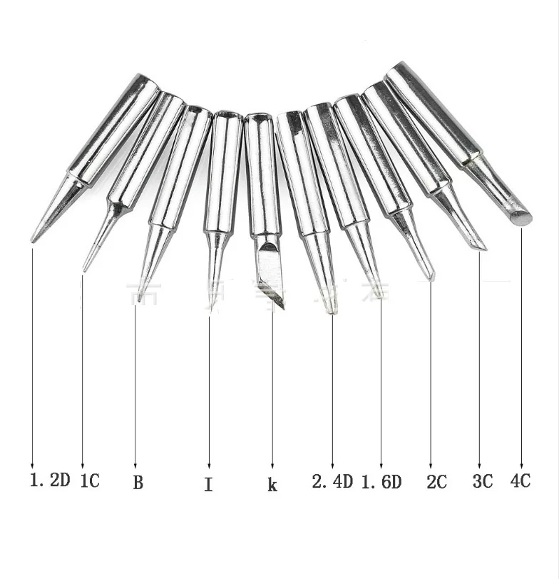 10pcs different 10 шт. 900 м наконечник паяльника 936 937 907 электрический утюг для постоянной температуры головка паяльника Электрические паяльники - Цвет: 10pcs different