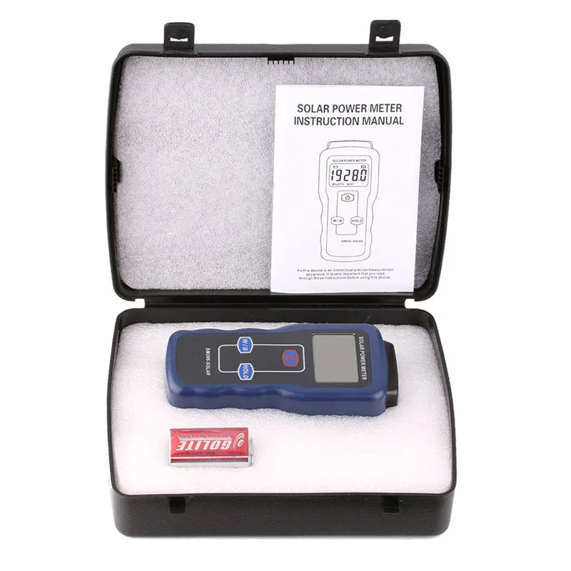 SM206 High Precision Solar Power Meter Light Data Hold And Peak For Radiation Tester Glass Intensity |