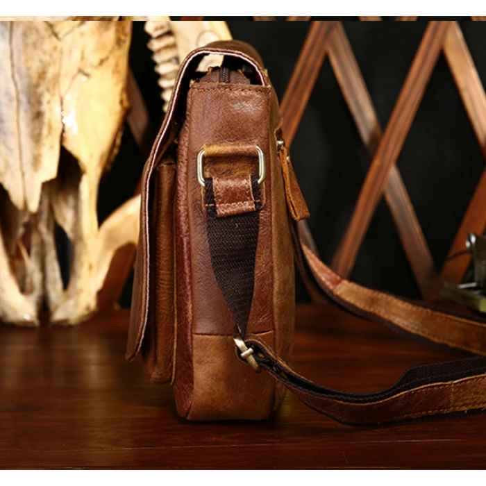 Мужская сумка через плечо в стиле ретро из натуральной кожи деловая мужская