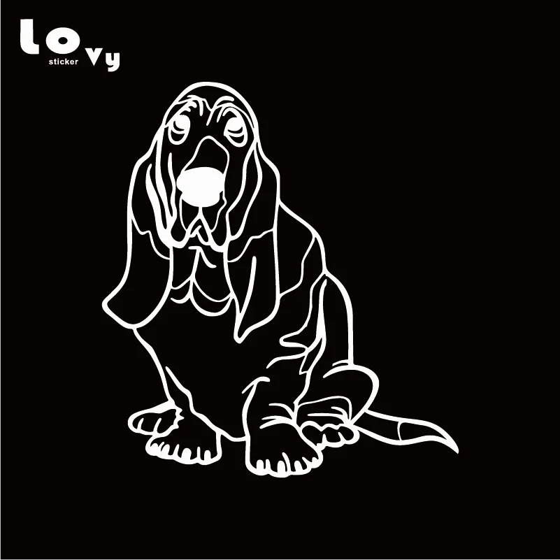 Виниловая забавная наклейка для автомобилей Basset Hound Dog мультяшная автомобиля с
