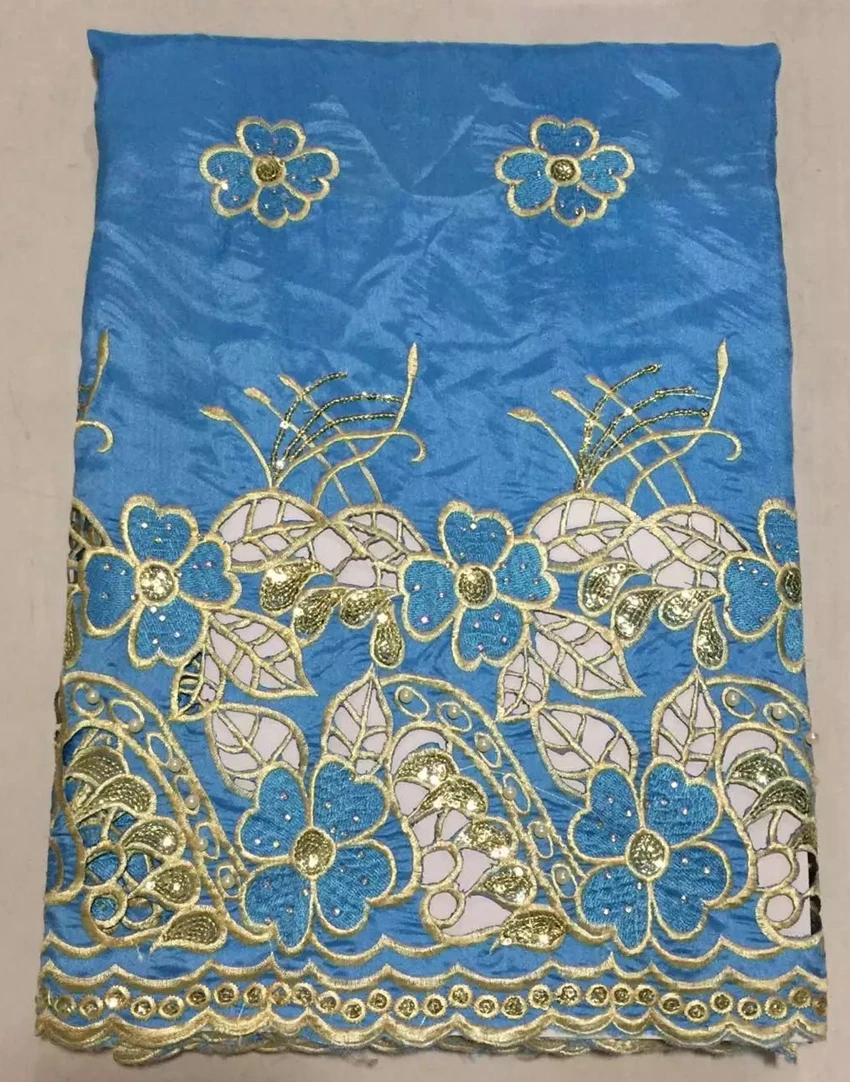 Чистая блестки вышитый африканских Джордж Ткань 5 ярдов шелковый бархат 2