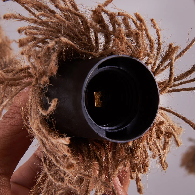 Подвесной светильник в стиле ретро Лофт Скандинавская веревка из пеньковой