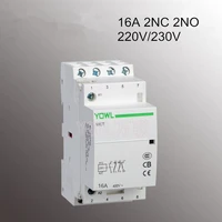 4p 16a 220v230v 5060hz 35mm din rail modular ac contactor household home ac contactor 2nc 2no