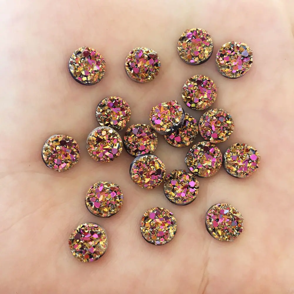 6 120 шт AB смолы Bling неровности поверхности руды Кристалл 8 мм круглый горный хрусталь орнамент DIY свадебное украшение SW72* 3 - Цвет: 6