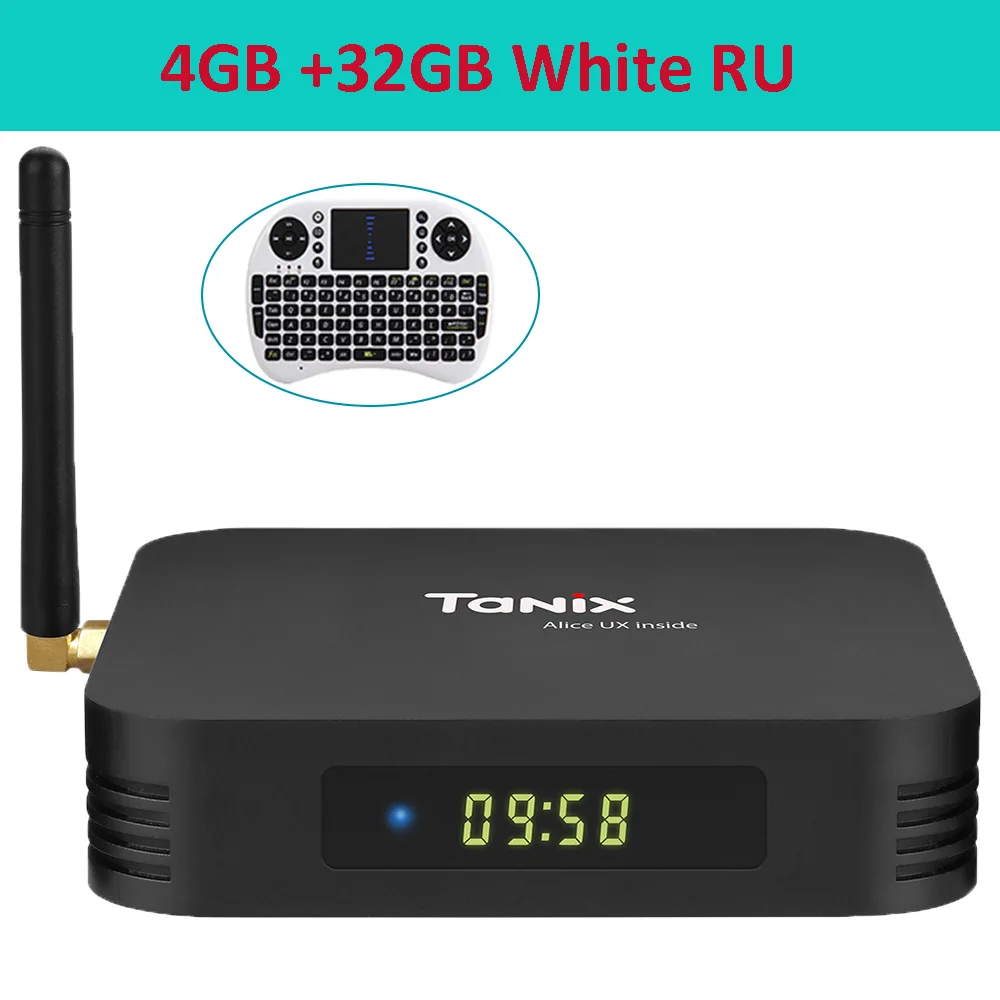 4G 32G White RU ТВ-приставка Tanix TX6 Allwinner H6 4 ГБ DDR3 32 Гб EMMC 2,4 ГГц 5 ГГц wifi BT4.1 поддержка 4K H.265 Bluetooth 4,0 wifi Android 9,0 - Цвет: 4G 32G White RU