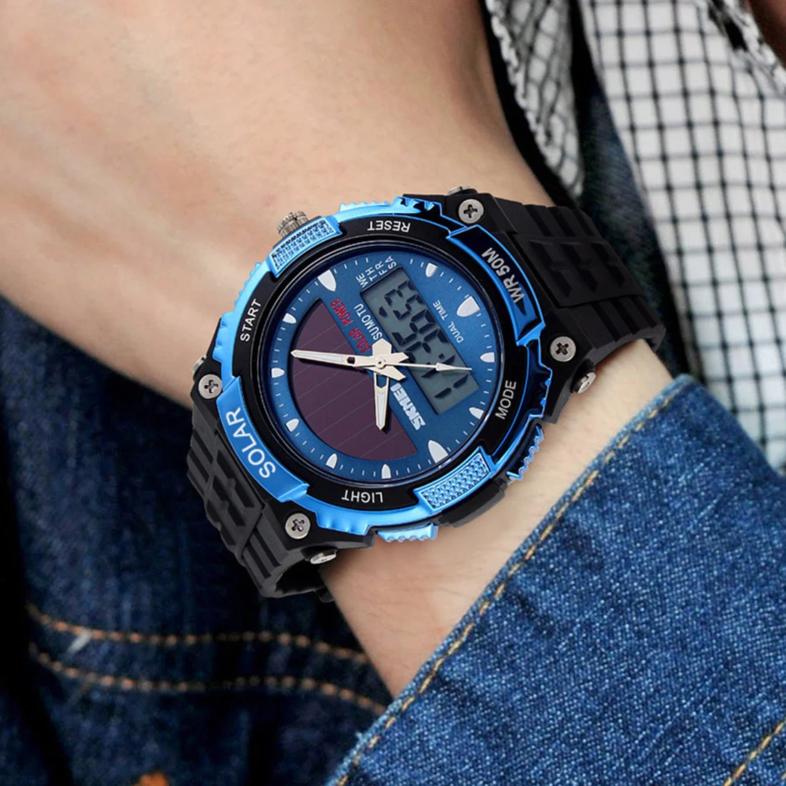 Повседневное Спортивные Часы Limited Edition золотые мужские солнечные часы Военная