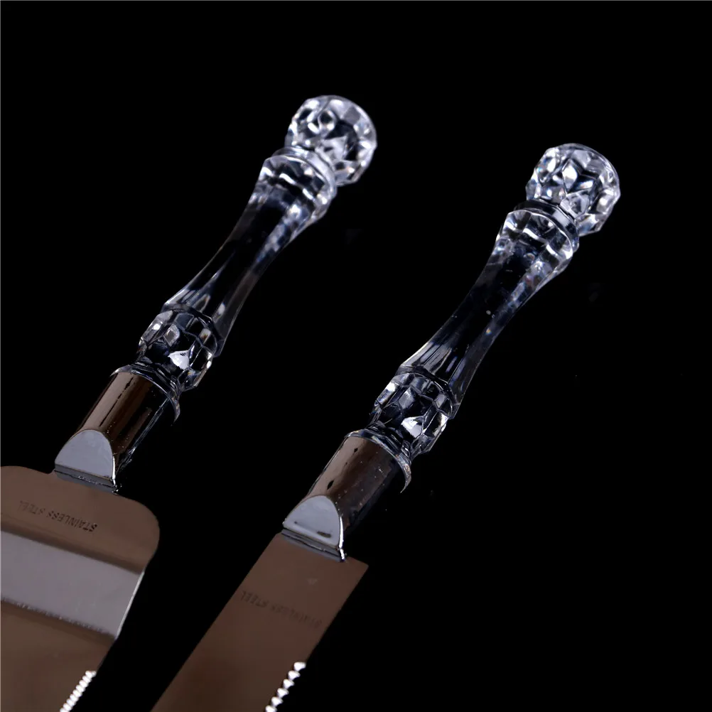 Набор ножей для торта из нержавеющей стали набор 2 серверов с акриловой ручкой